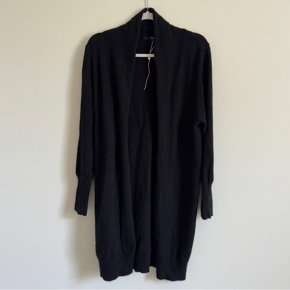 Cashmere Black Longline Women's Cardigan - Large